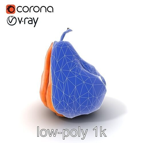 Dried Pear Realistic Model Pack Low-poly 3D model 7