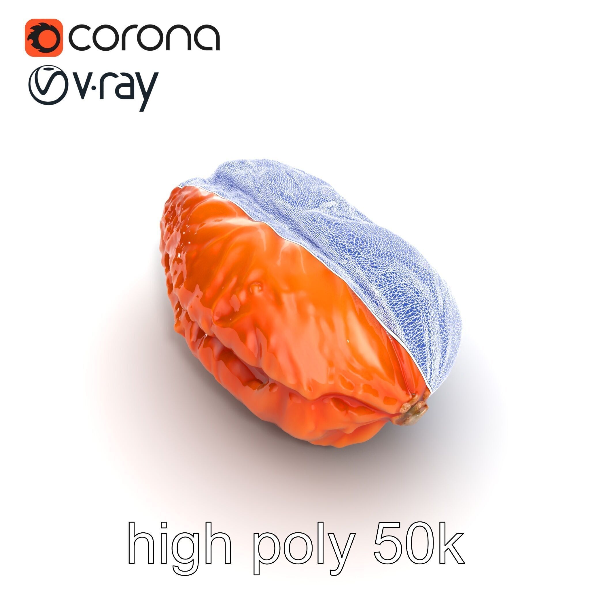 Dried Date Fruit Detailed Model Pack Low-poly 3D model_26