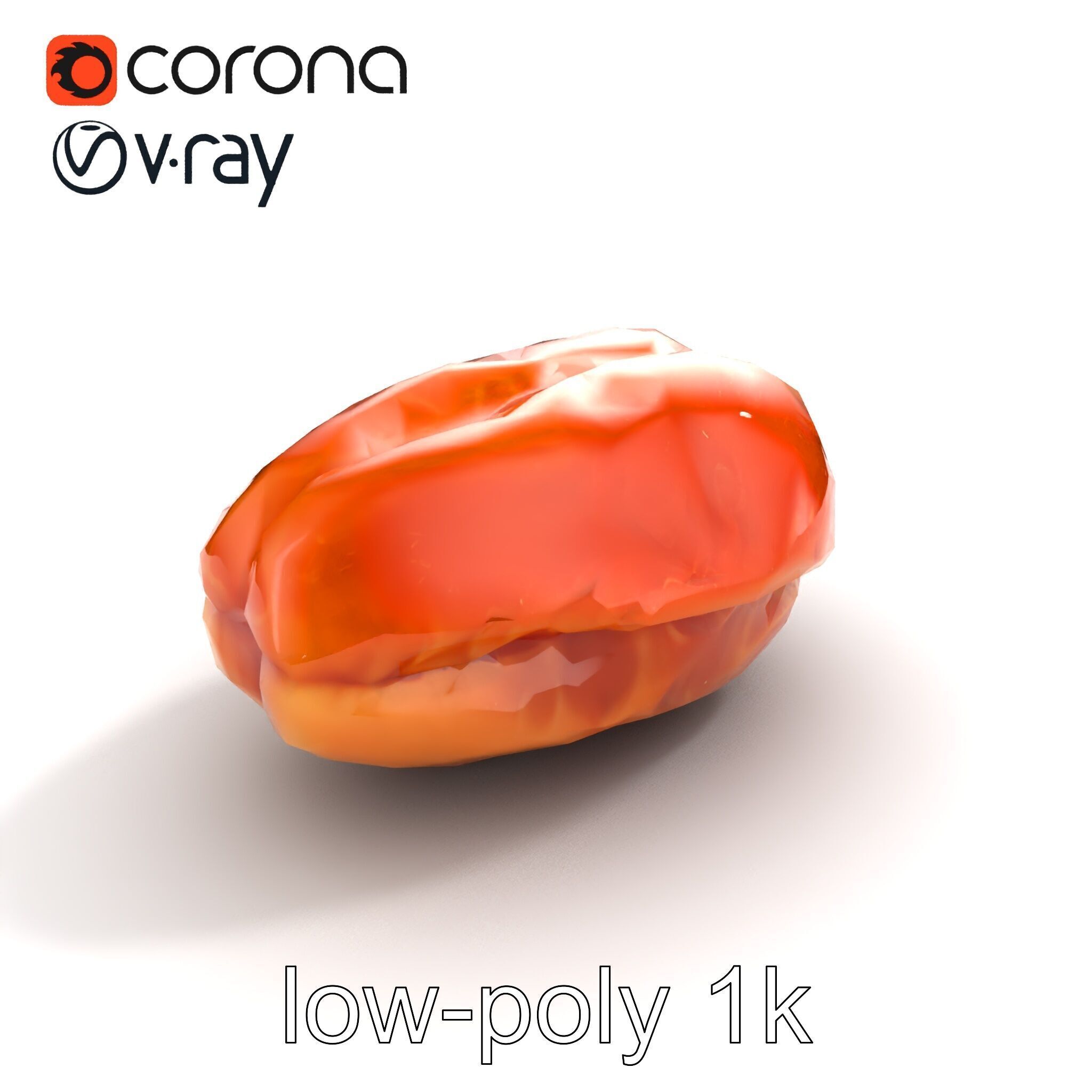 Dried Date Fruit Detailed Model Pack Low-poly 3D model_9