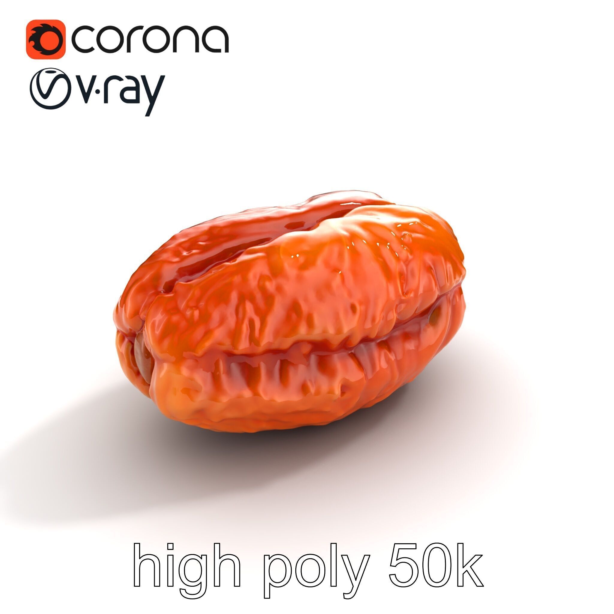 Dried Date Fruit Detailed Model Pack Low-poly 3D model_28