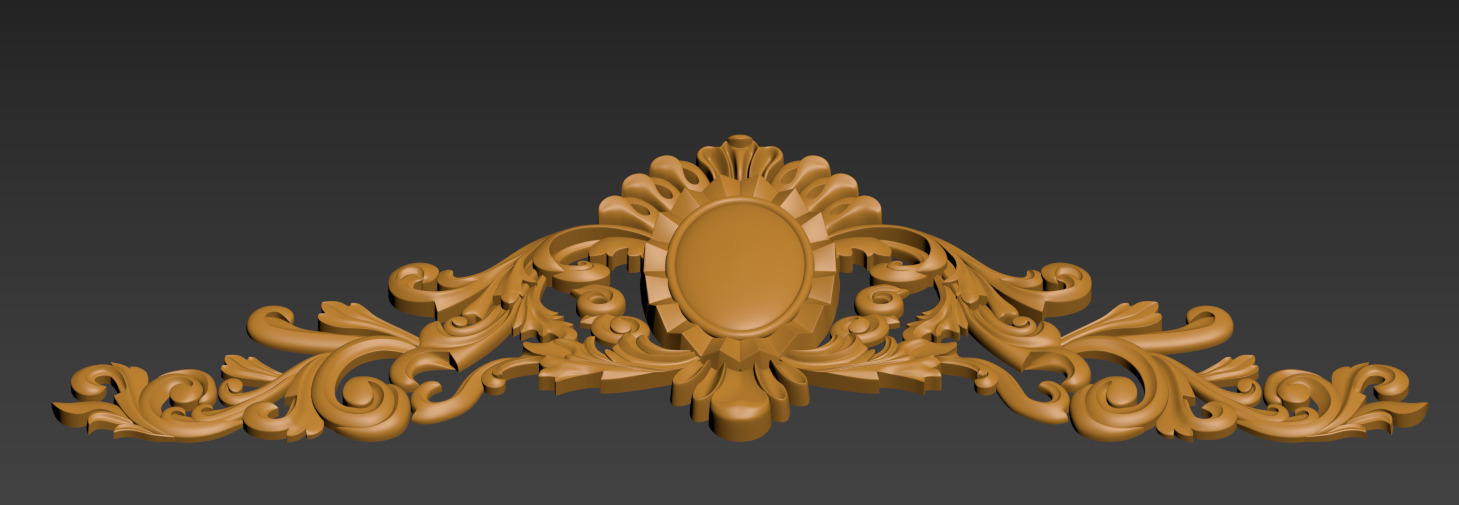 Carving ornate gold ornament 3D model_6