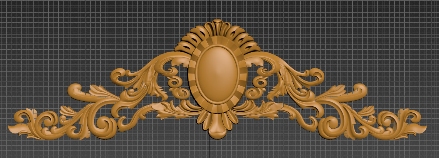 Carving ornate gold ornament 3D model_4