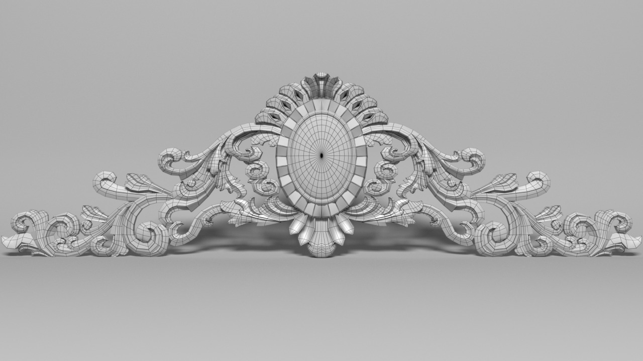 Carving ornate gold ornament 3D model_2
