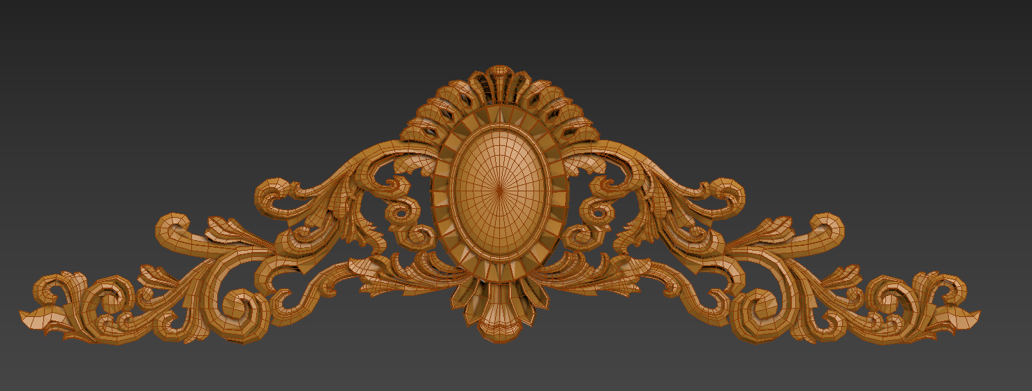 Carving ornate gold ornament 3D model_7
