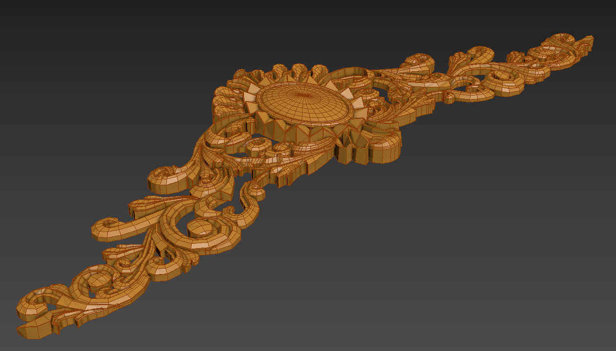 Carving ornate gold ornament 3D model_8