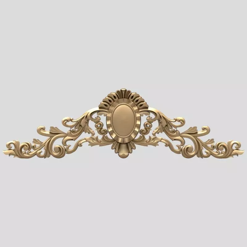 Carving ornate gold ornament 3D model_0