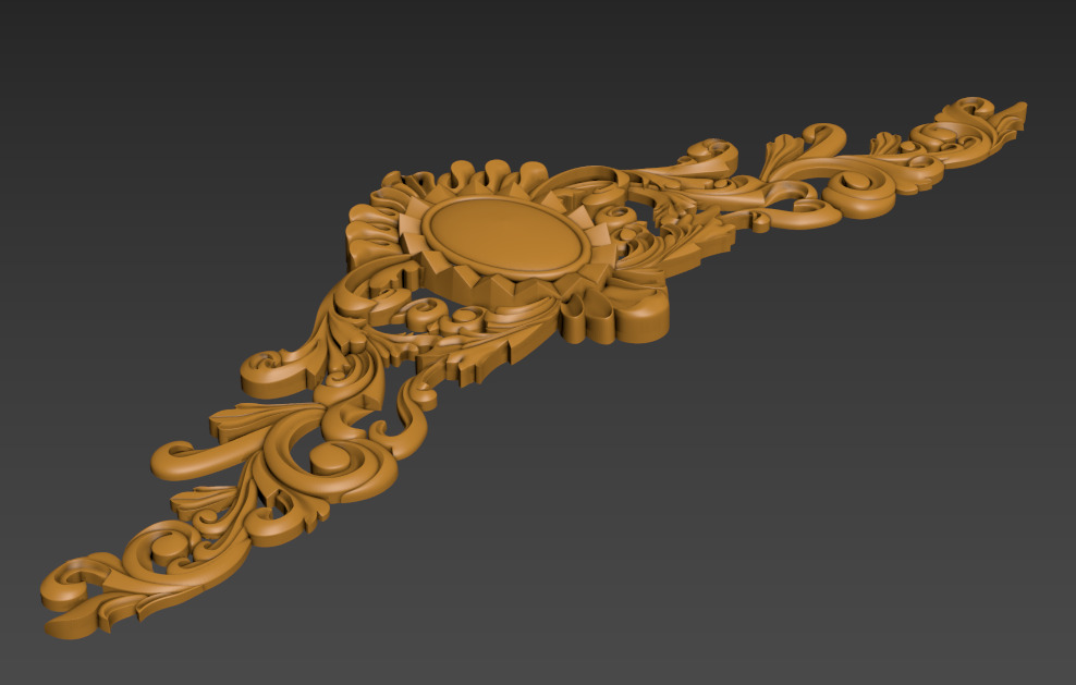 Carving ornate gold ornament 3D model_5
