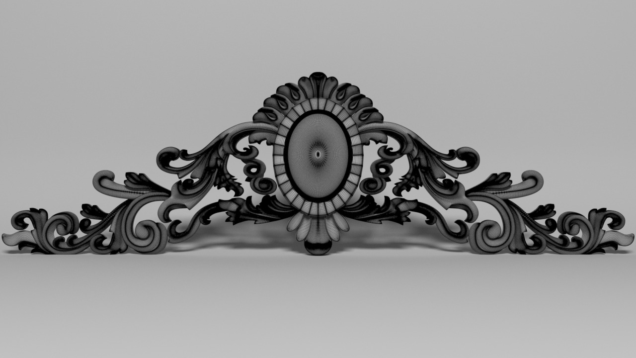 Carving ornate gold ornament 3D model_3