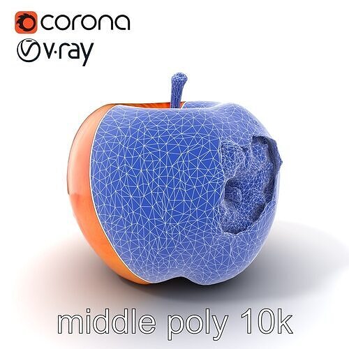 Rotten Apple Decay Detail model pack Low-poly 3D model 6