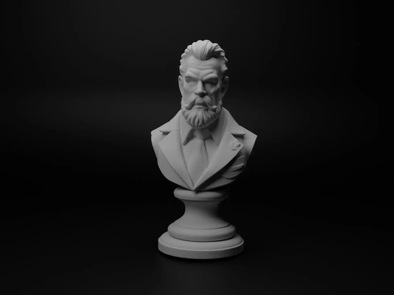 Alchemist Bust Chess 3D print model