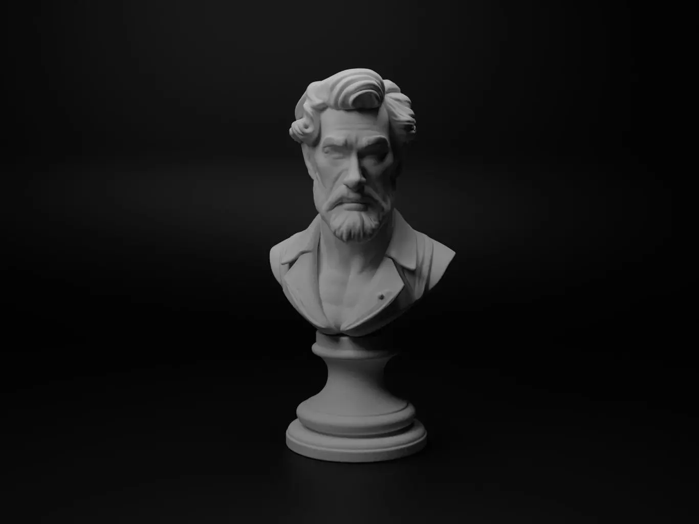 Artist Bust Chess 3D print model_0