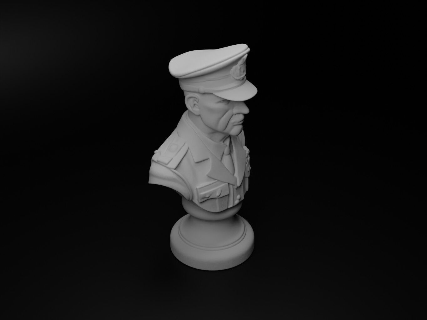 Chief Inspector Bust Chess 3D print model_2