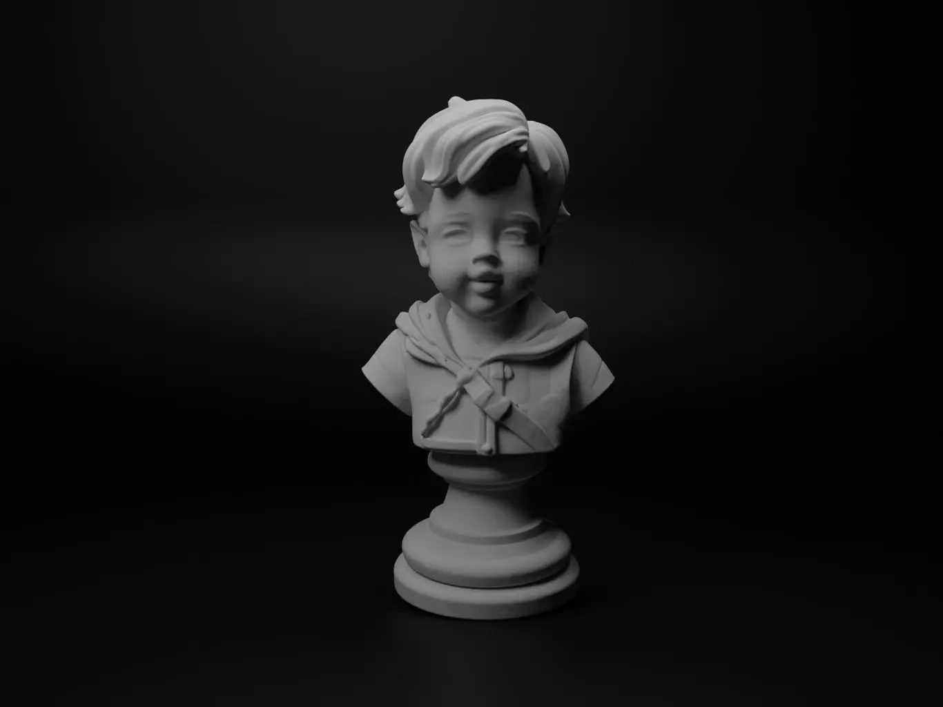 Child Hero Bust Chess 3D print model_0
