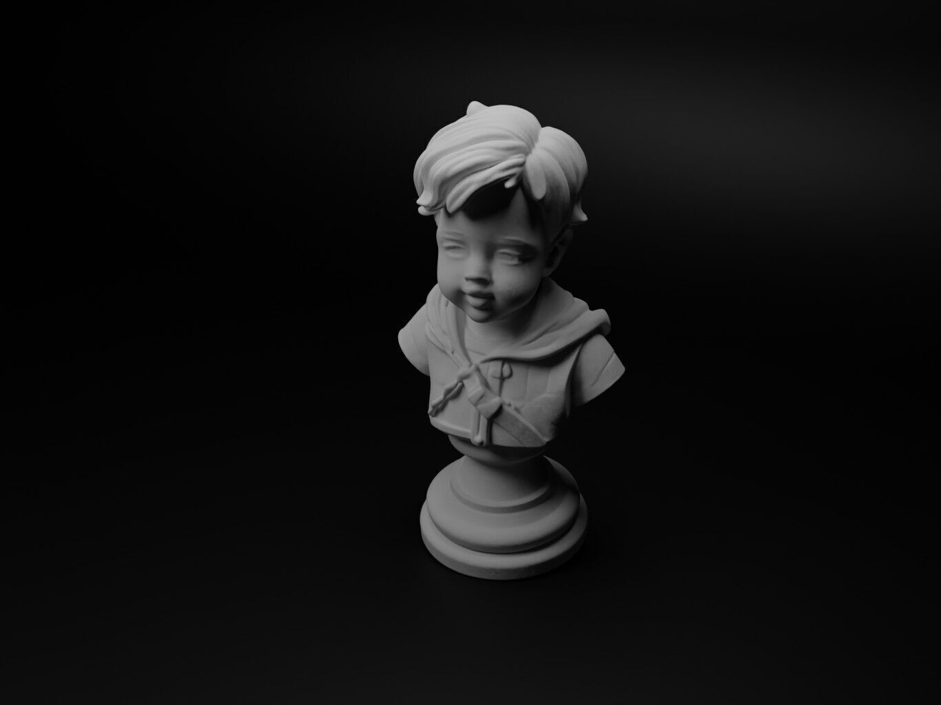 Child Hero Bust Chess 3D print model_1