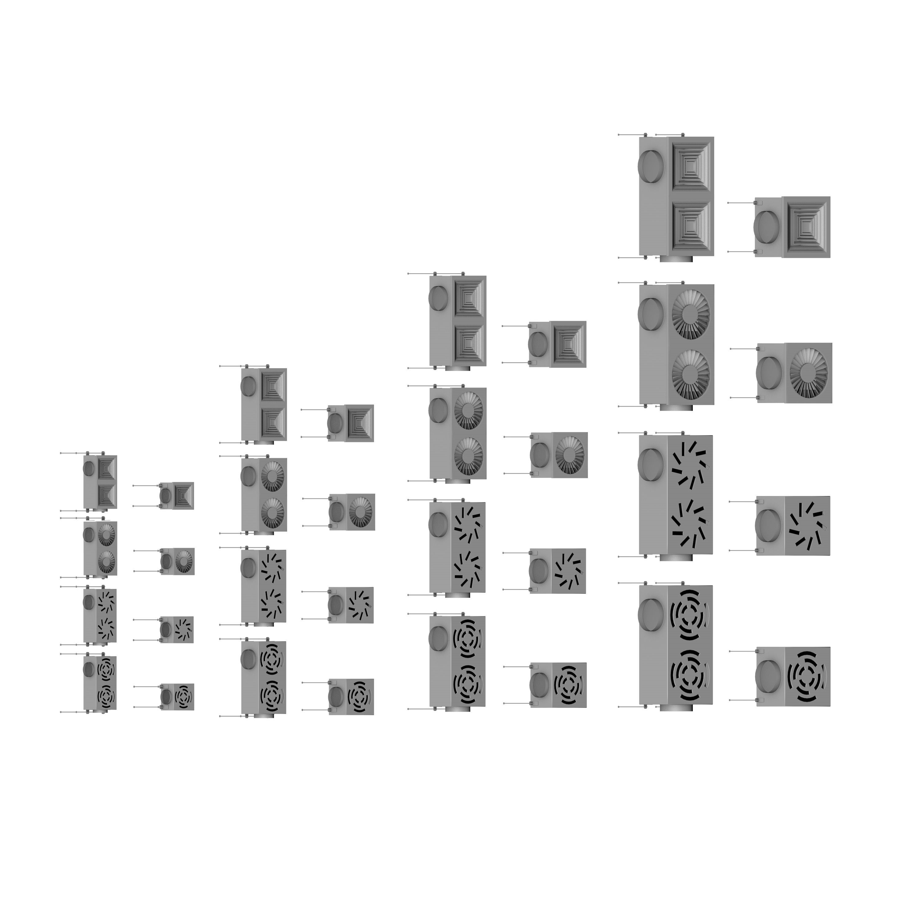 Industrial ceiling  Ventilation system  3D model_13