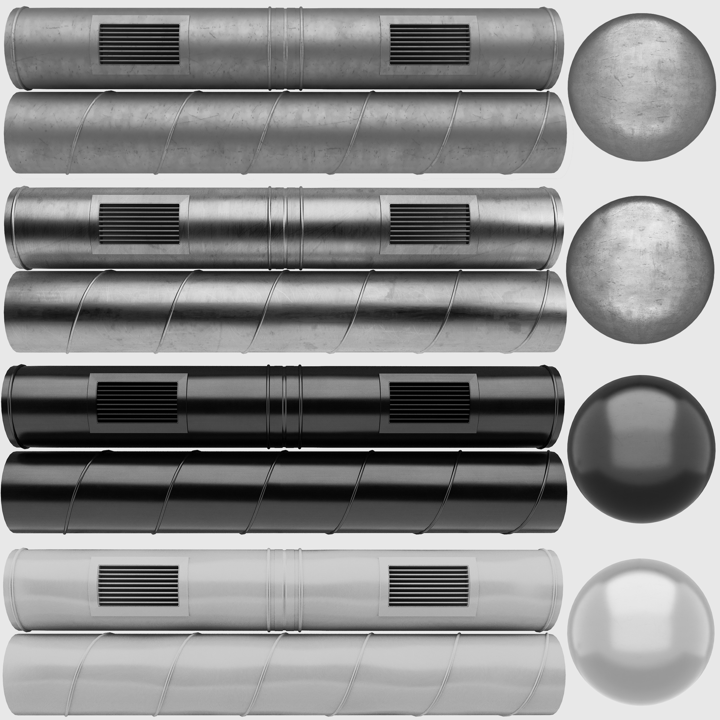 Industrial ceiling  Ventilation system  3D model_5