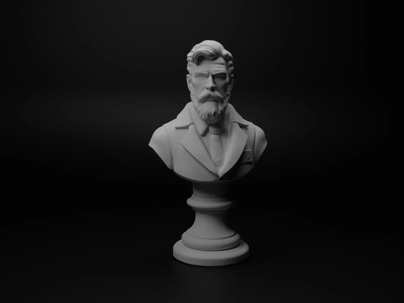 City Guardian Bust Chess 3D print model_0