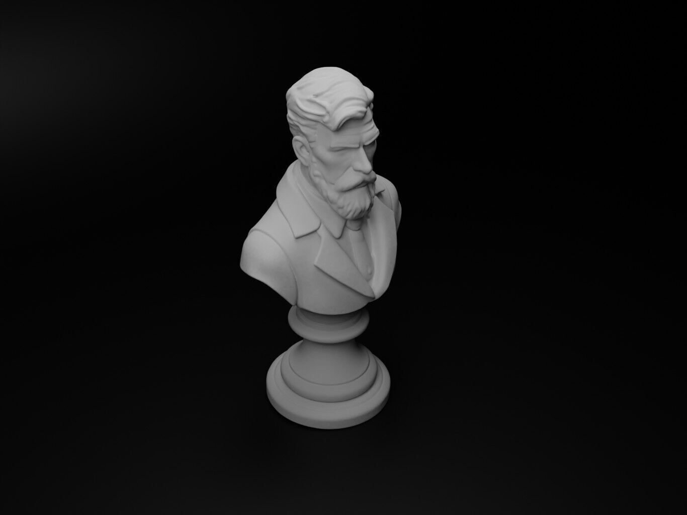 City Guardian Bust Chess 3D print model_2