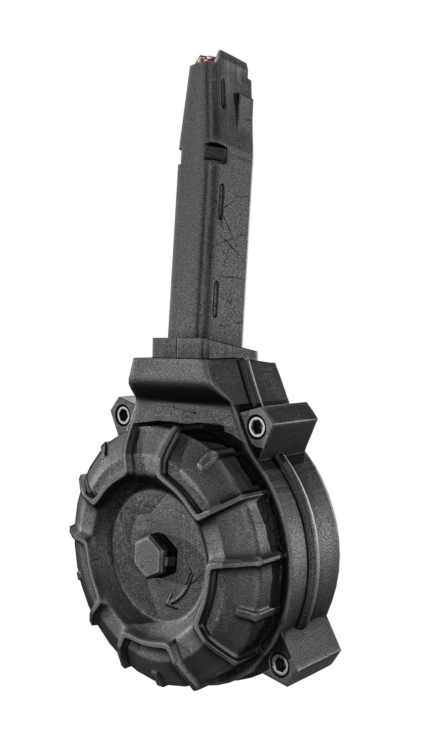 Glock 17 And 19 Drum Magazine Low-poly 3D model_1