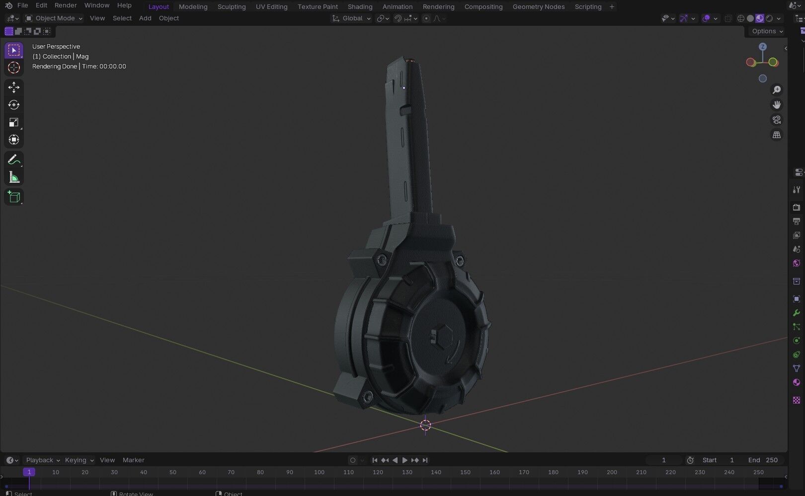 Glock 17 And 19 Drum Magazine Low-poly 3D model_15