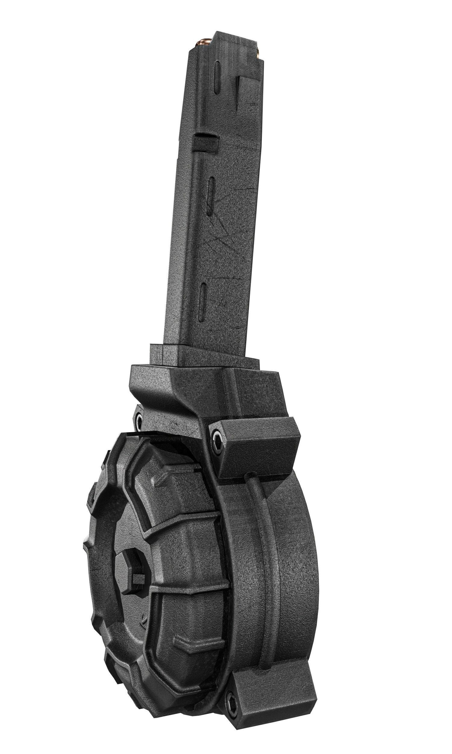 Glock 17 And 19 Drum Magazine Low-poly 3D model_8