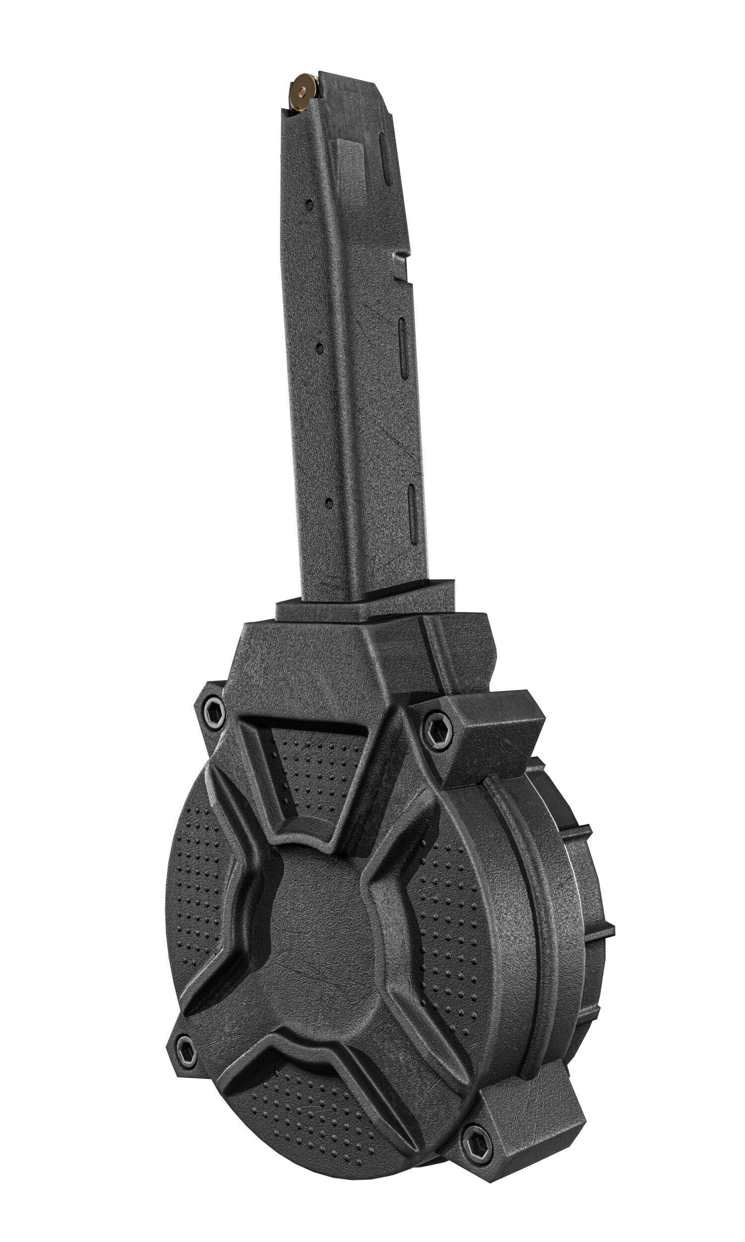 Glock 17 And 19 Drum Magazine Low-poly 3D model_6
