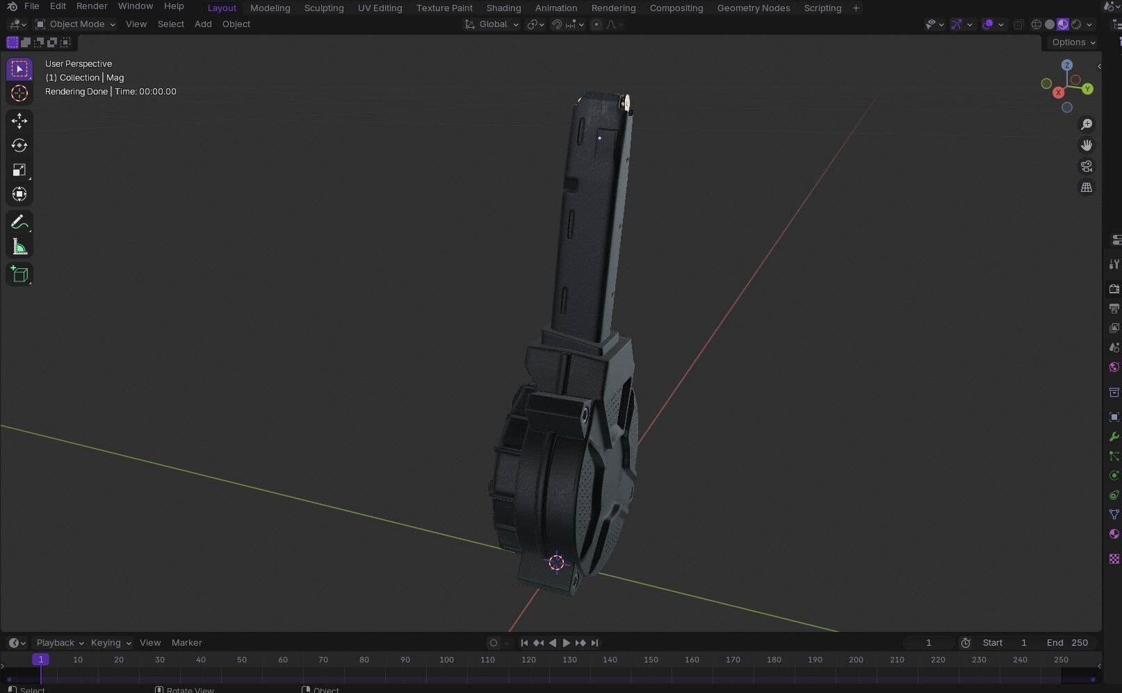 Glock 17 And 19 Drum Magazine Low-poly 3D model_17