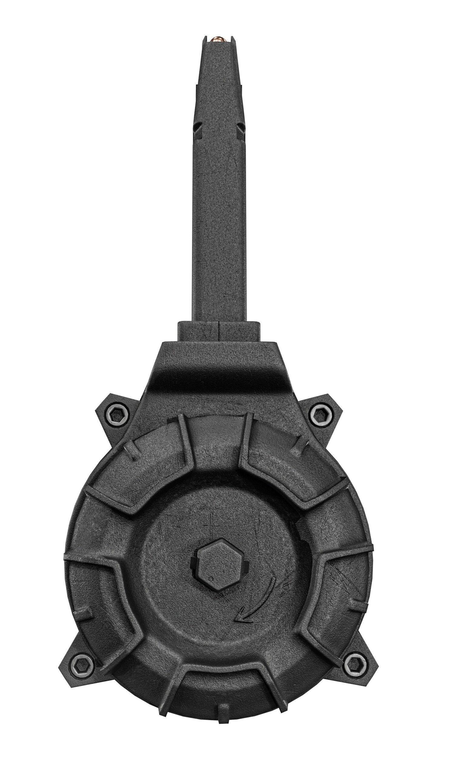 Glock 17 And 19 Drum Magazine Low-poly 3D model_5