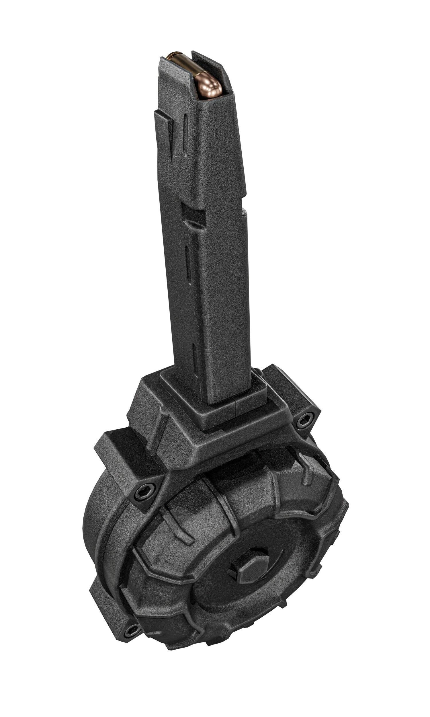 Glock 17 And 19 Drum Magazine Low-poly 3D model_7