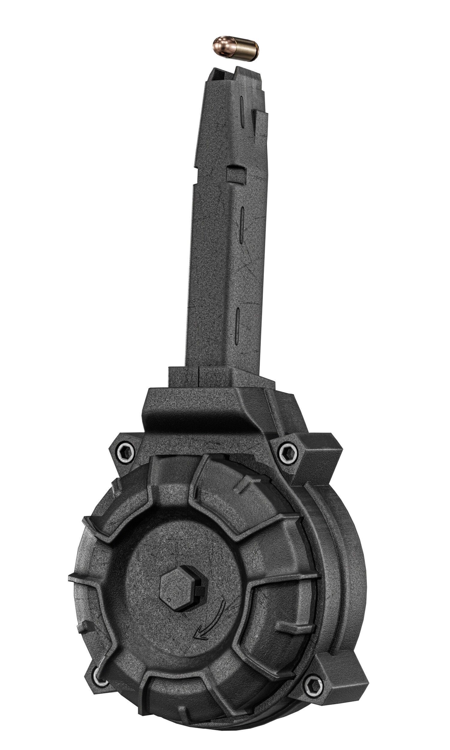 Glock 17 And 19 Drum Magazine Low-poly 3D model_14
