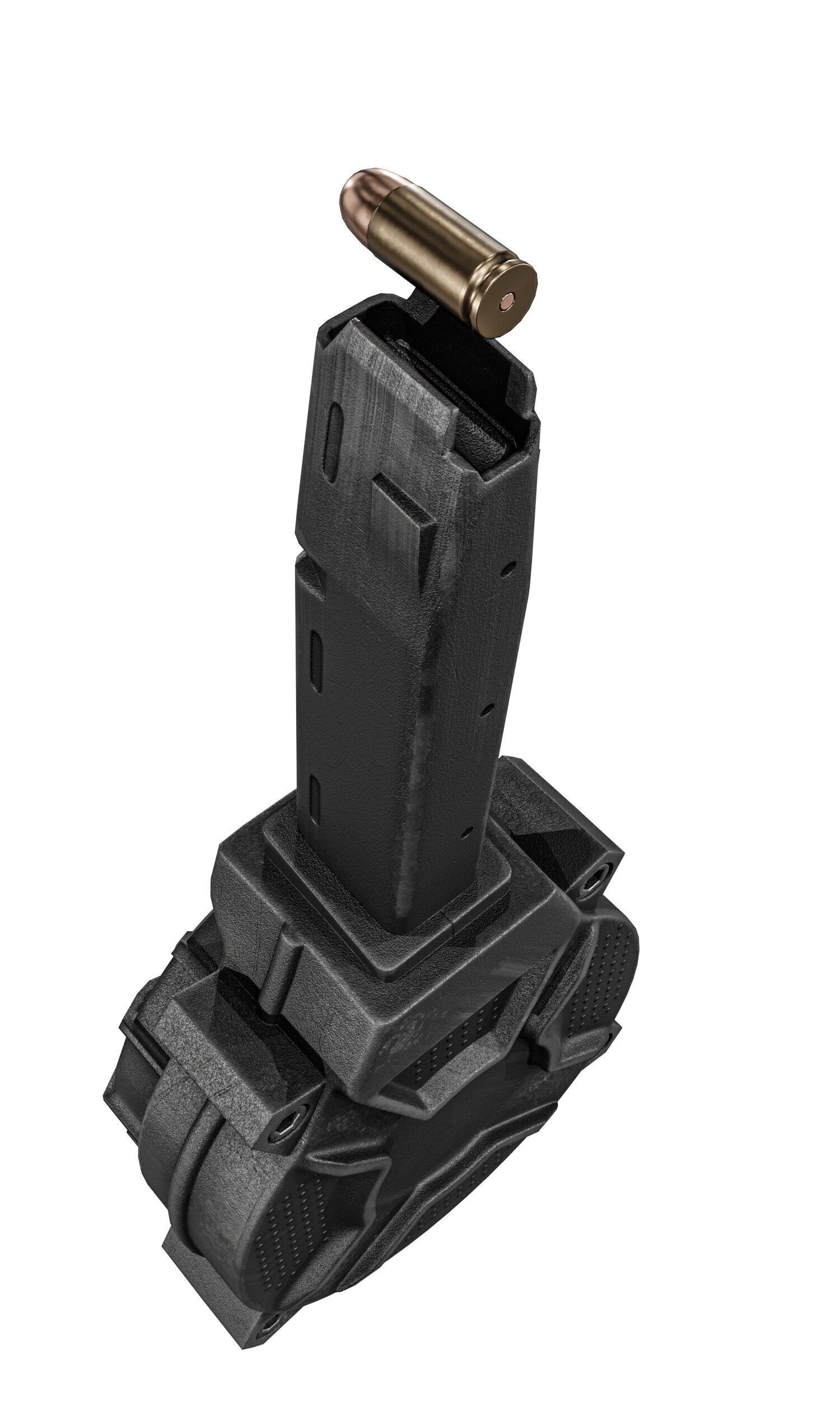 Glock 17 And 19 Drum Magazine Low-poly 3D model_12