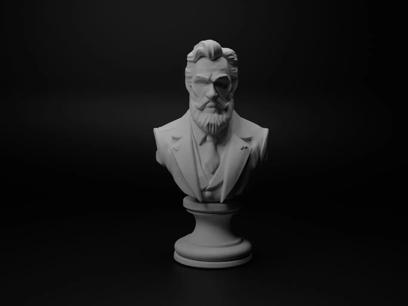 City Guardian Bust Chess 3D print model_0
