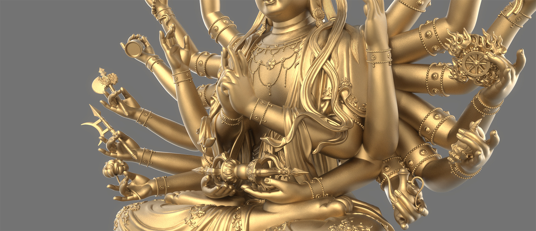 Bodhisattva Thousand-armed 3D model_1
