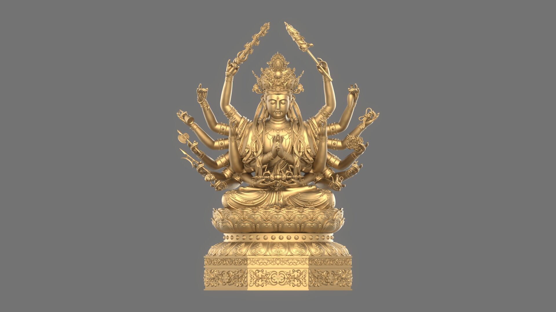 Bodhisattva Thousand-armed 3D model_2