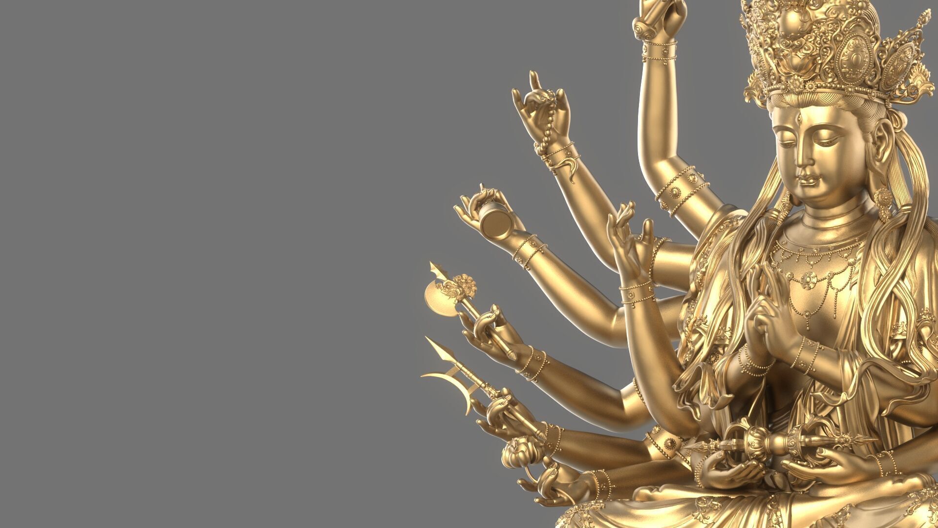 Bodhisattva Thousand-armed 3D model_3
