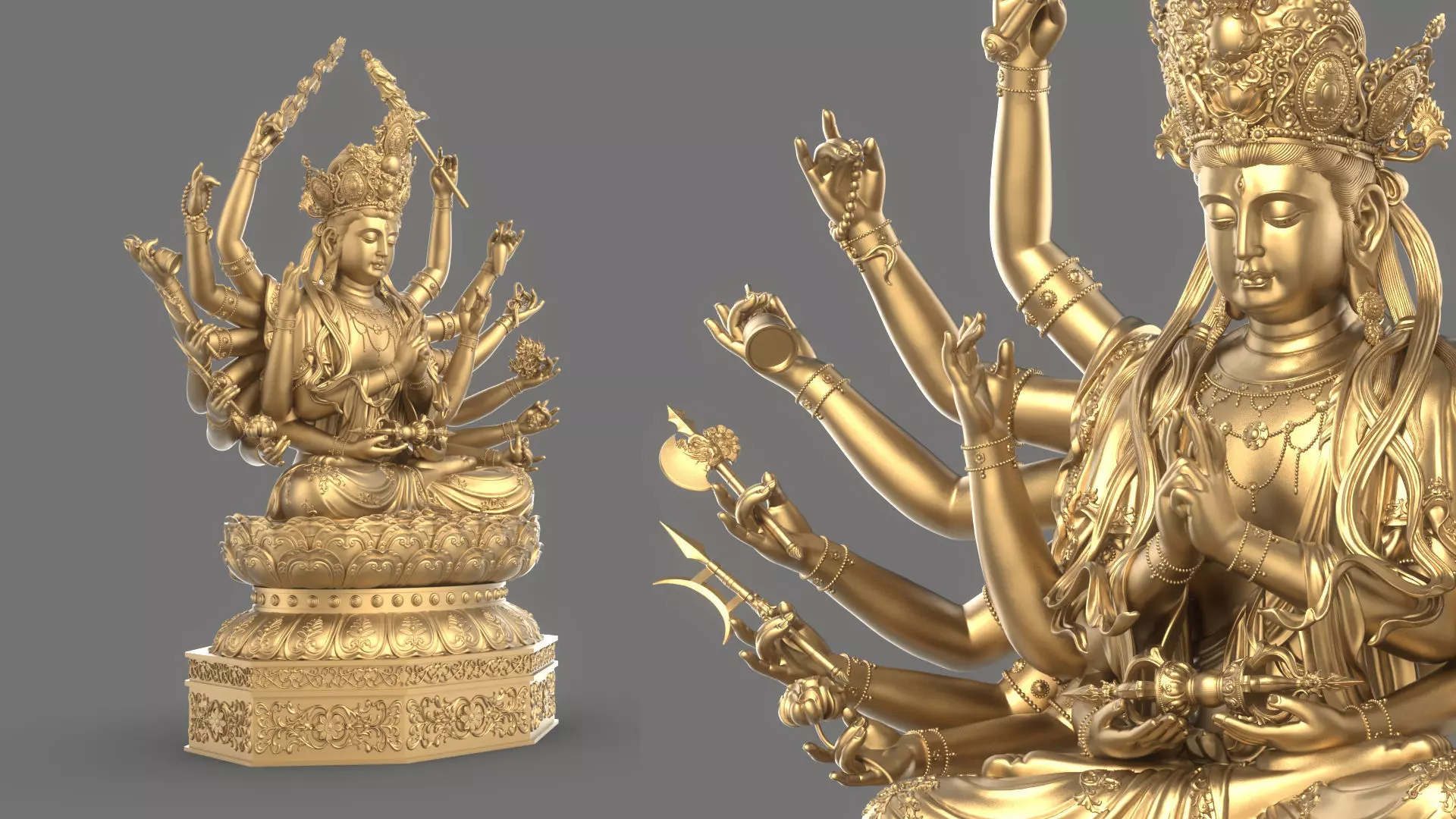 Bodhisattva Thousand-armed 3D model_0