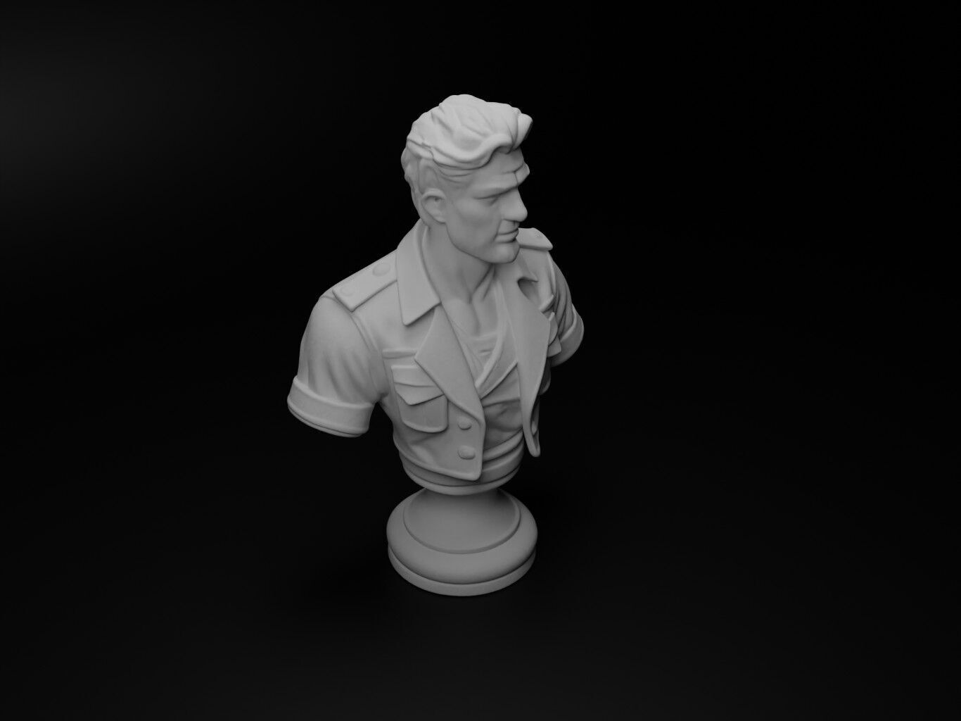 Combat Trainer Bust Chess 3D print model_2