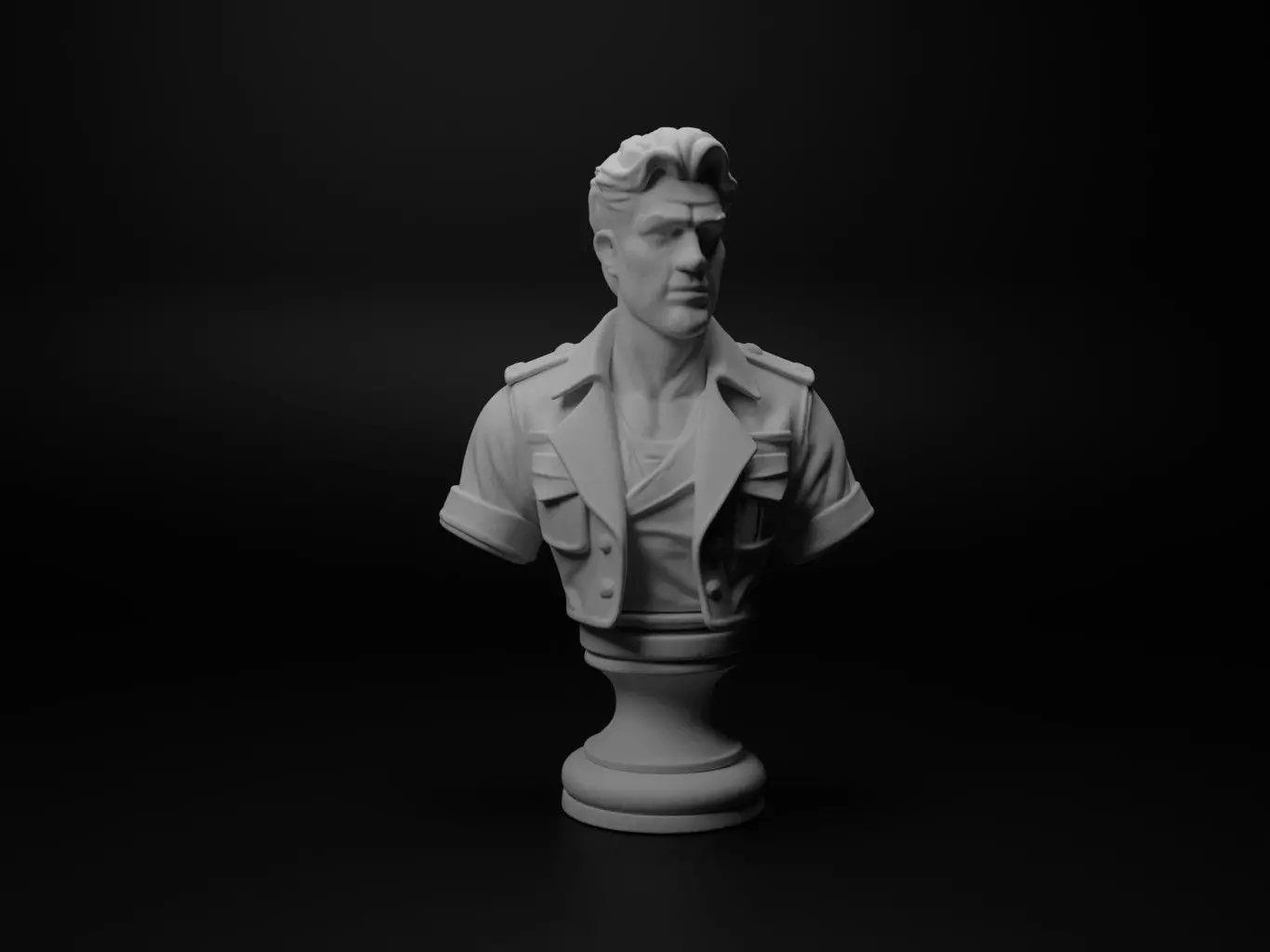 Combat Trainer Bust Chess 3D print model_0