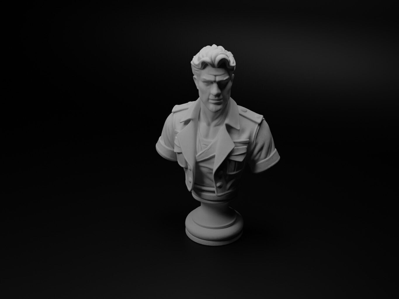 Combat Trainer Bust Chess 3D print model_1