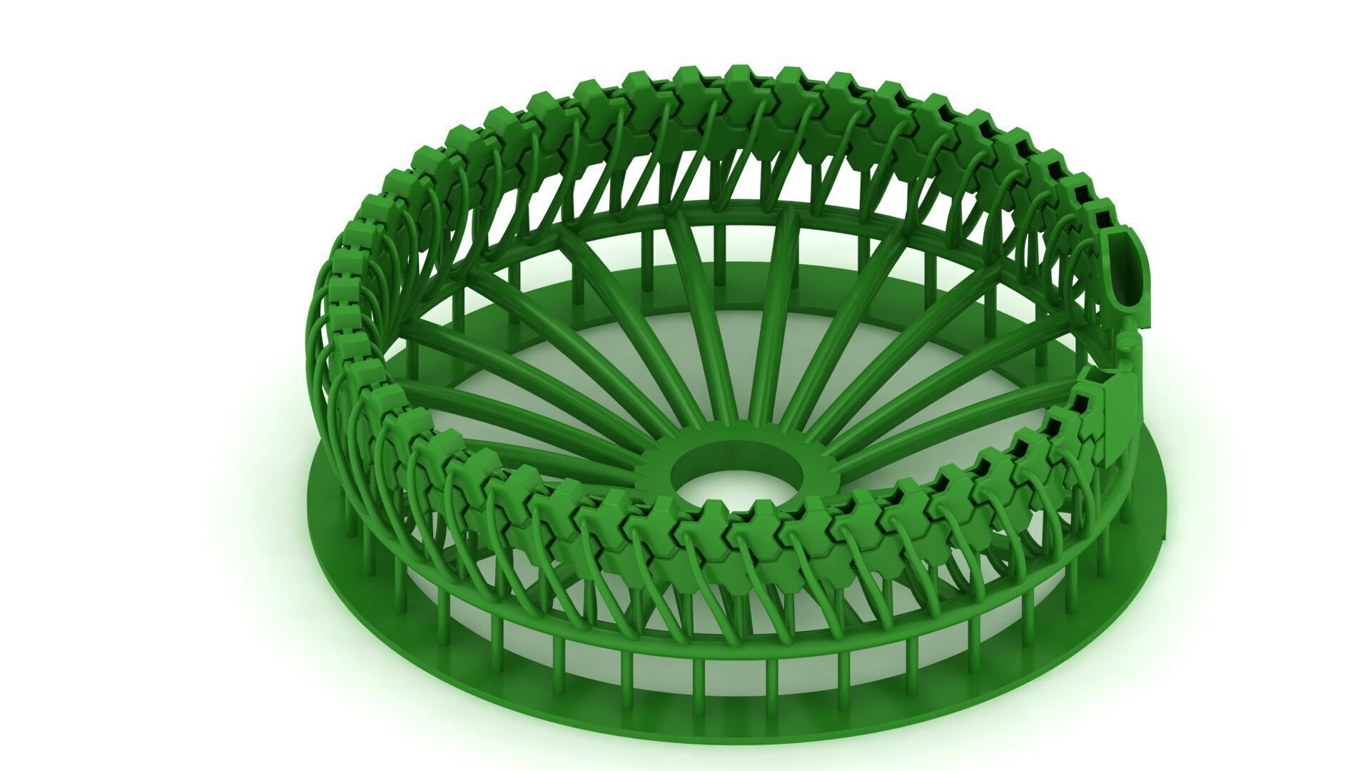 10MM 2 Row Armor Spiral Full Bracelet ready to print 3D print model_1