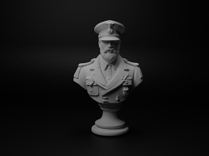 Commander Bust Chess 3D print model