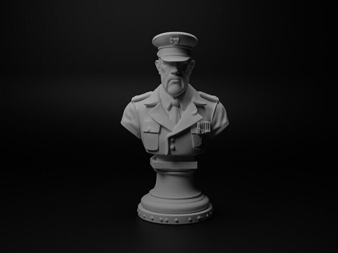 Commander Bust Chess 3D print model