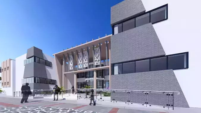 Middle School in Guezzam 3D model
