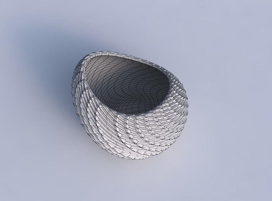 Bowl skewed and twisted with bent extruded pattern 3D print model_6