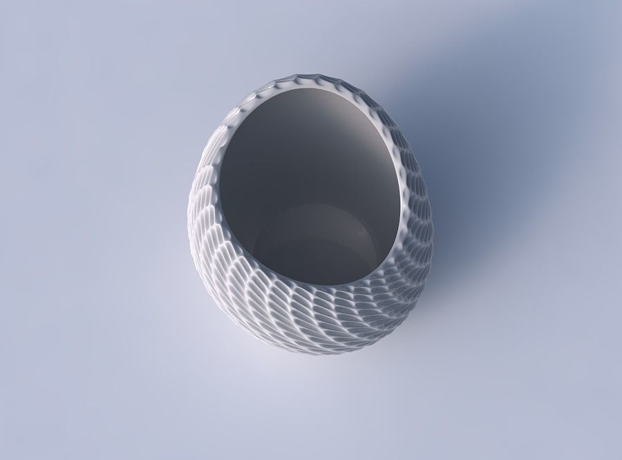 Bowl skewed and twisted with bent extruded pattern 3D print model_2