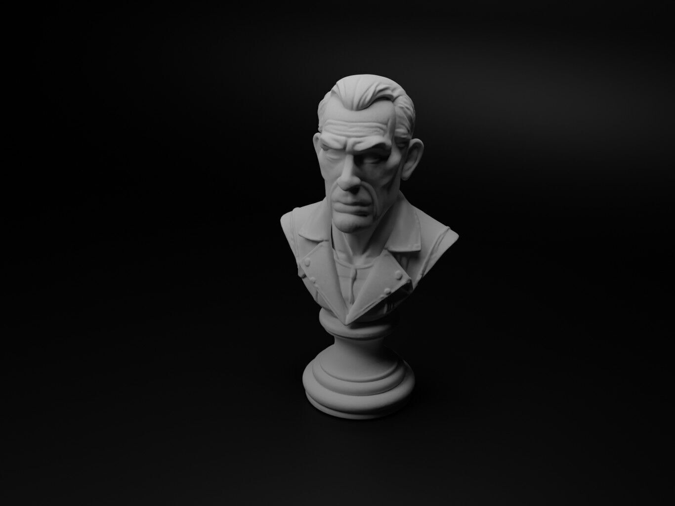 Criminal Bust Chess 3D print model_1