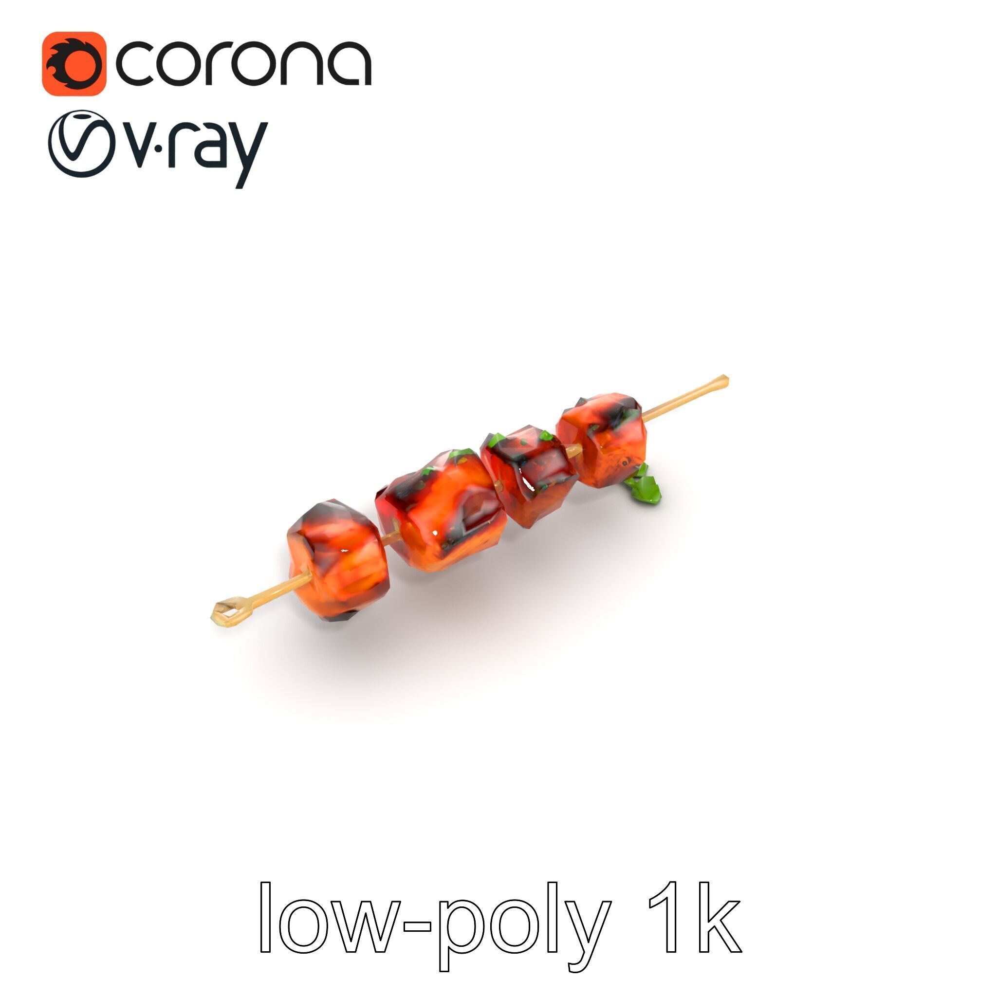 Grilled Kebab Skewer model pack Low-poly 3D model_24