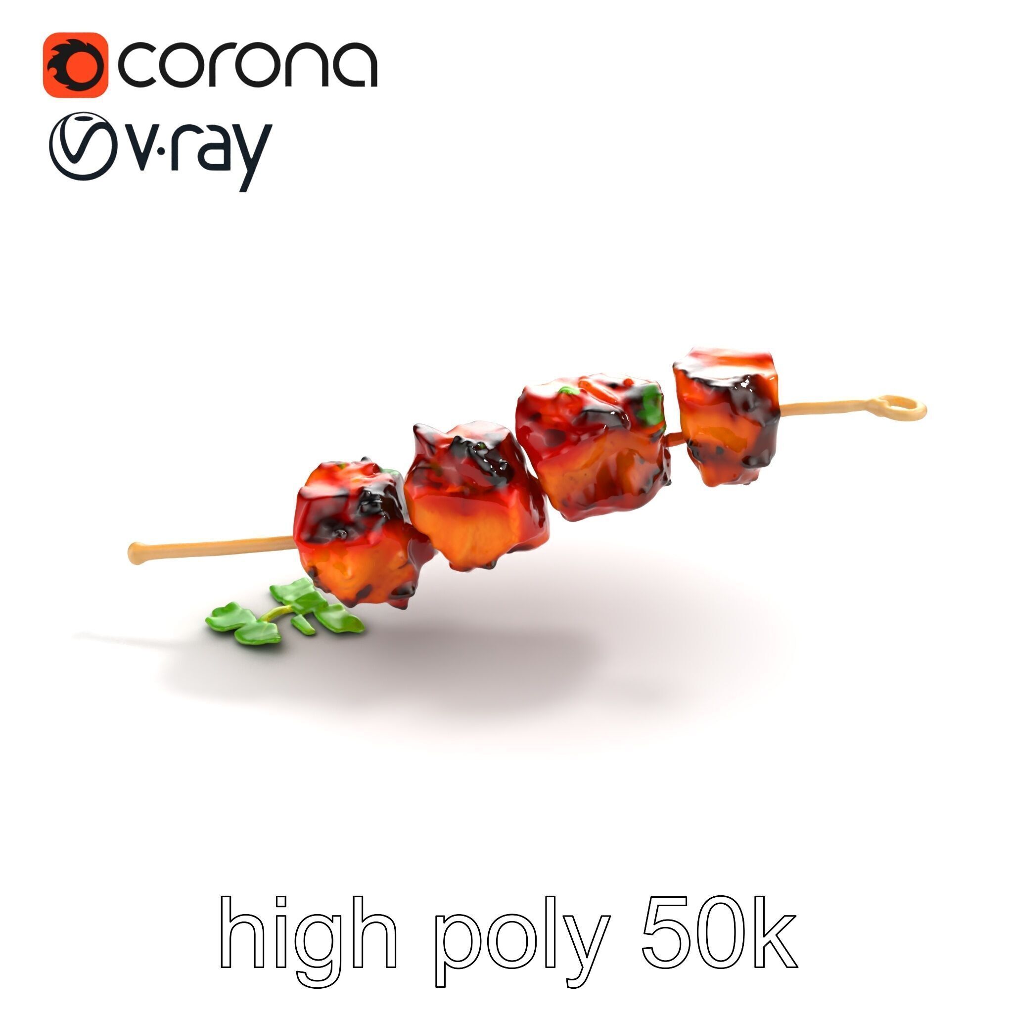 Grilled Kebab Skewer model pack Low-poly 3D model_11