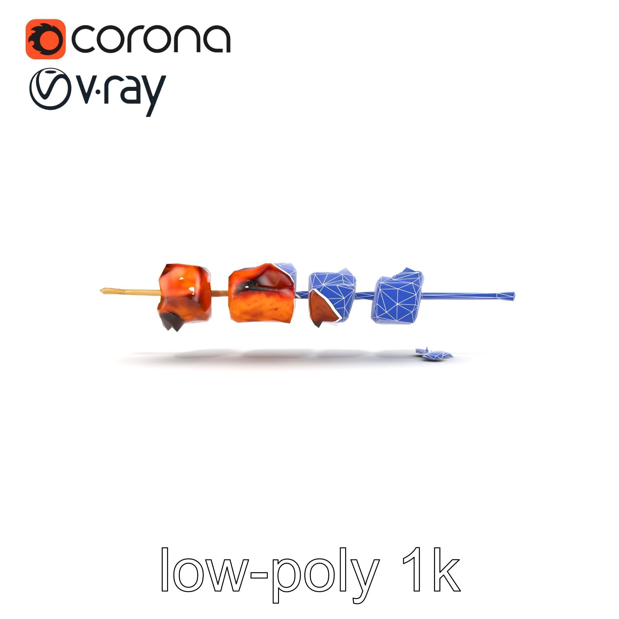Grilled Kebab Skewer model pack Low-poly 3D model_23