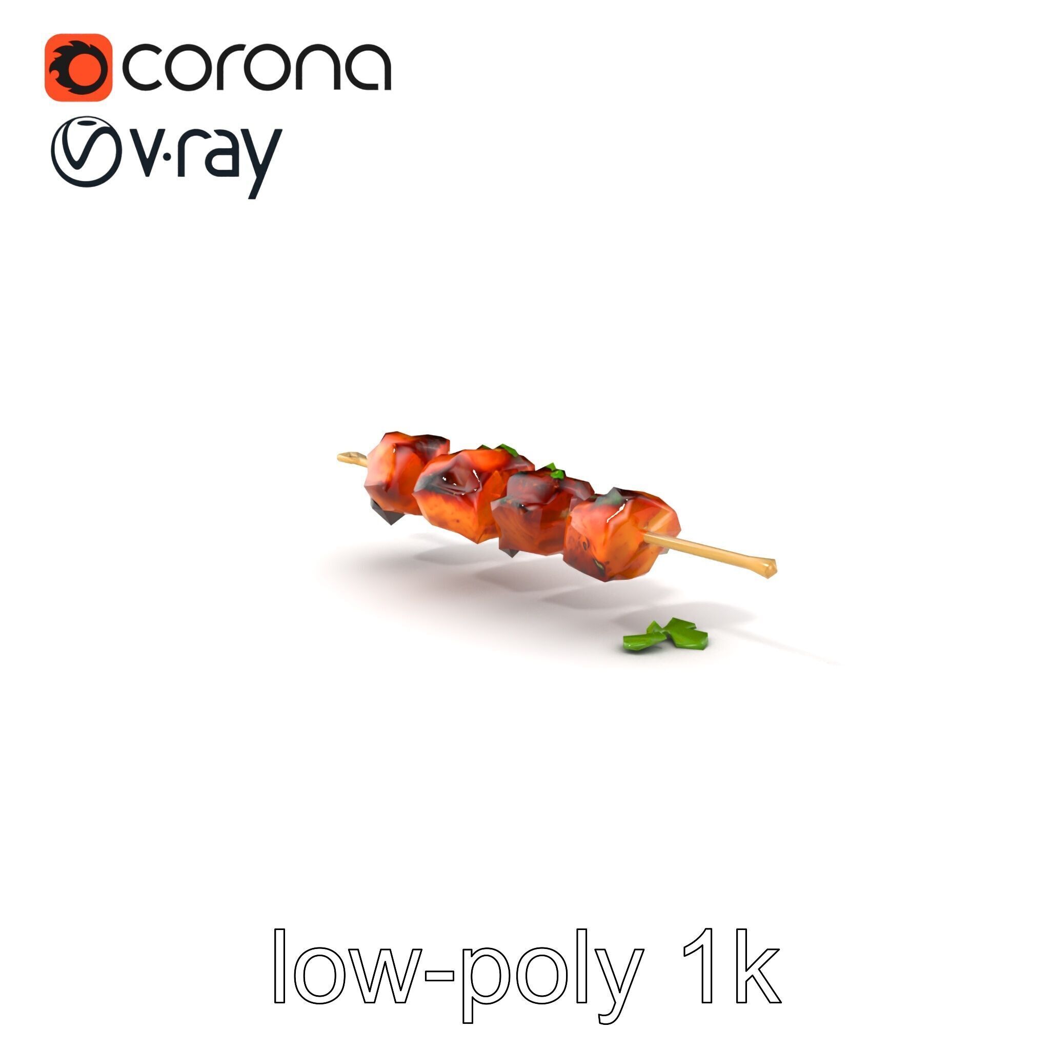 Grilled Kebab Skewer model pack Low-poly 3D model_5